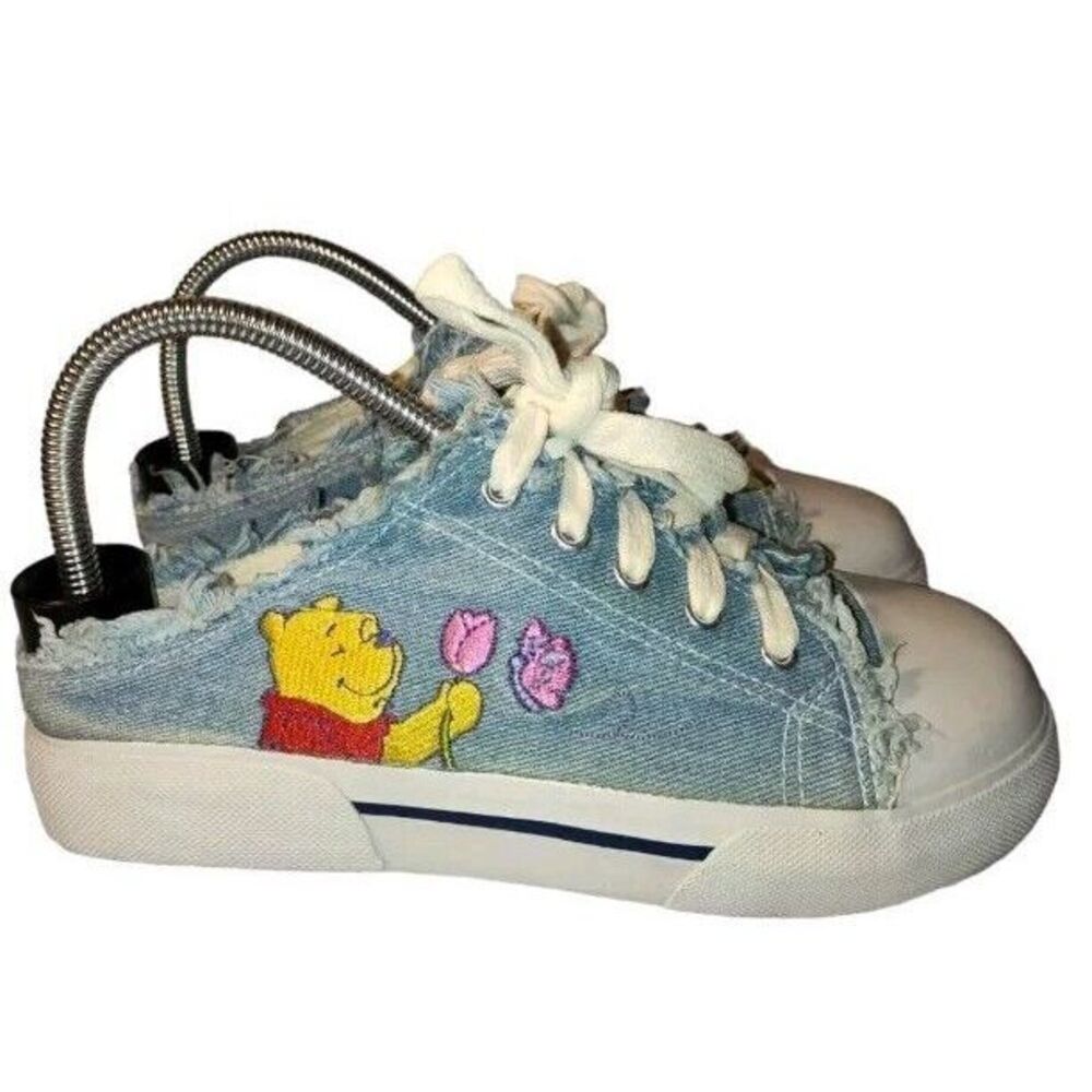 Disney Winnie The Pooh Fringe Mule Slip-on Shoes Denim Blue Women's 7.5 90's/Y2K
